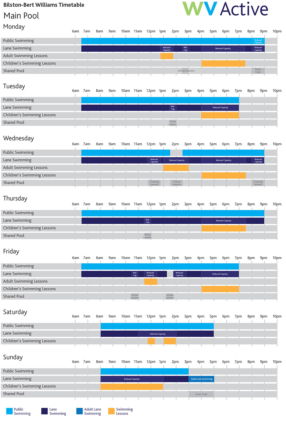 Bilston Main Pool Timetable